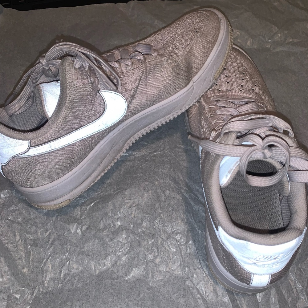 Blush Nike Flyknit Air Force 1s